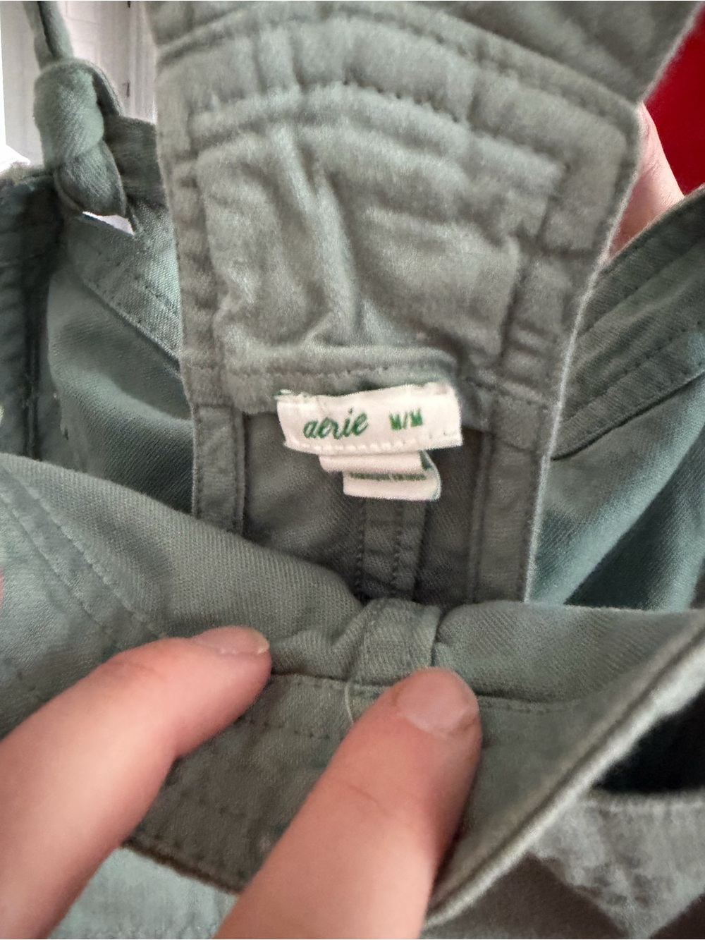 aerie Sage Green Painter-Style Overalls Jumpsuit - Picture 4 of 5